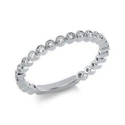 Ring aus 750 Gold Weißgold 23 Brillanten 0,24ct TW-SI B:2mm Zarge