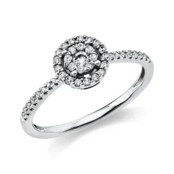 Ring aus 750 Gold Weißgold 42 Brillanten 0,27ct TW-SI Ø7mm