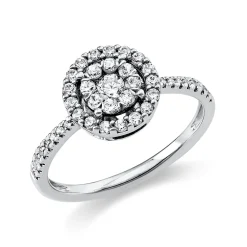 Ring aus 750 Gold Weißgold 48 Brillanten 0,5ct TW-SI Ø9mm