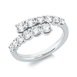 Ring aus 750 Gold Weißgold 12 Brillanten 1,4ct TW-VSI B:6,8mm