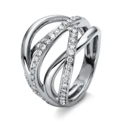 Ring aus 750 Gold Weißgold 54 Brillanten 0,67ct TW-VSI B:15mm