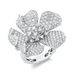Ring aus 750 Gold Weißgold 323 Brillanten 3,89ct TW-VSI B:31,8mm