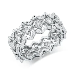 Ring aus 750 Gold Weißgold 14 Brillanten 0,44ct TW-VSI B:8mm