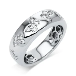 Ring aus 750 Gold Weißgold 20 Brillanten 0,41ct TW-VSI B:7,1mm