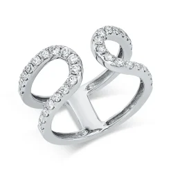 Ring aus 750 Gold Weißgold 34 Brillanten 0,63ct TW-VSI B:9,7mm