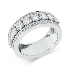Ring aus 750 Gold Weißgold 51 Brillanten 1,68ct TW-VSI B:7,5mm