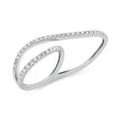 Ring aus 750 Gold Weißgold 48 Brillanten 0,67ct TW-VSI B:8,6mm