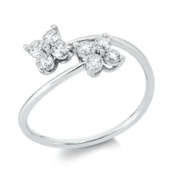 Ring aus 750 Gold Weißgold 10 Brillanten 0,41ct TW-VSI/SI B:9,3mm