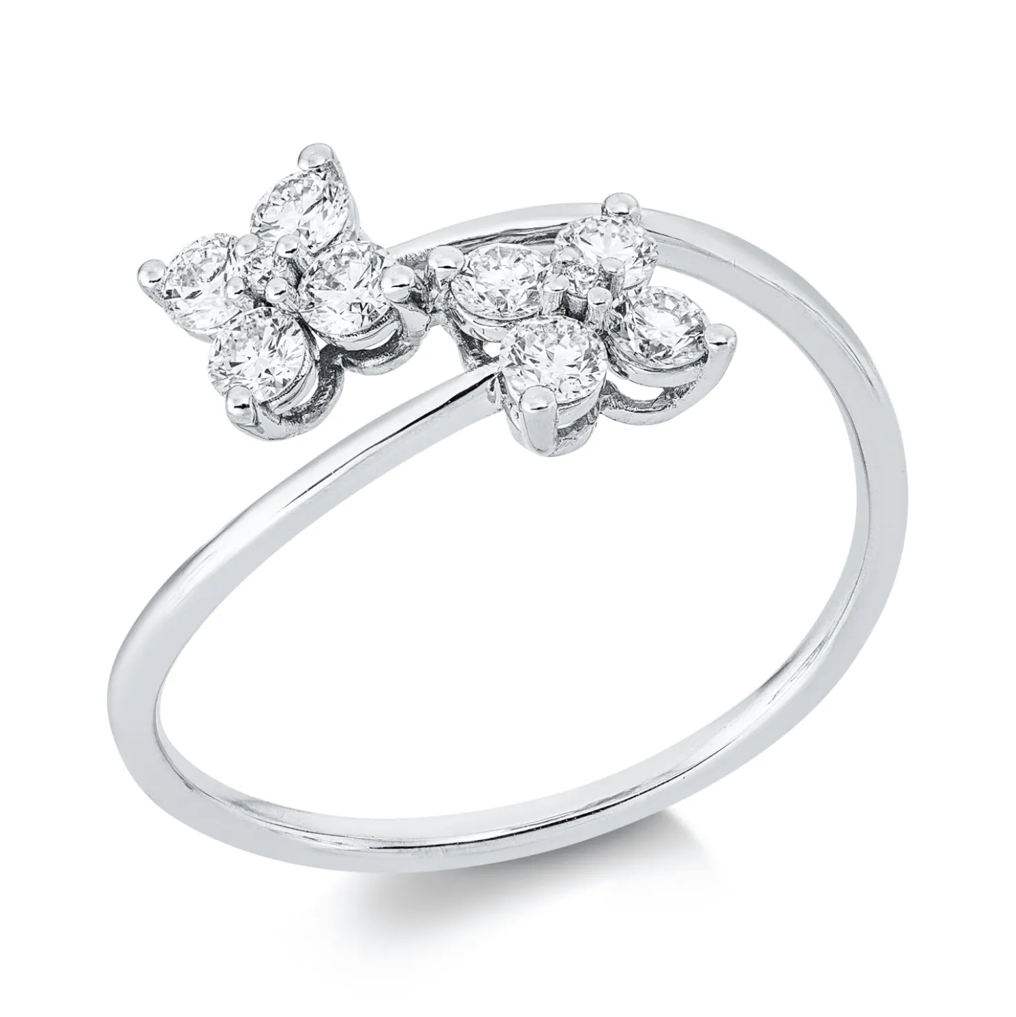 Ring aus 750 Gold Weißgold 10 Brillanten 0,41ct TW-VSI/SI B:9,3mm