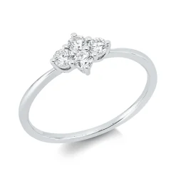 Ring aus 750 Gold Weißgold 4 Brillanten 0,27ct TW-VSI/SI B:6mm