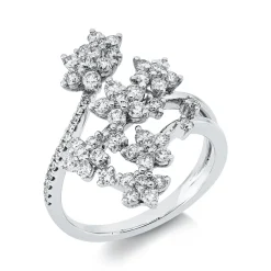 Ring aus 750 Gold Weißgold 57 Brillanten 1ct W-PI B:24,1mm