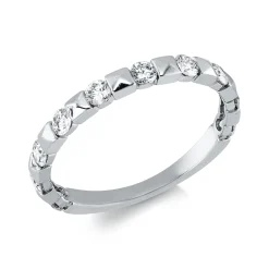 Ring aus 750 Gold Weißgold 10 Brillanten 0,5ct W-SI B:2,4mm