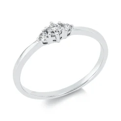 Ring aus 750 Gold Weißgold 3 Brillanten 0,14ct W-SI B:3,7mm