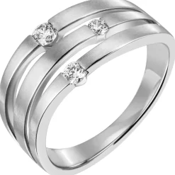 Ring aus 585 Gold Weißgold 3 Diamanten Brillanten 0,18 Ct