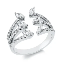 Ring aus 750 Gold Weißgold 48 Diamanten 0,99ct B:13,9mm