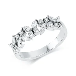 Ring aus 750 Gold Weißgold 20 Diamanten 0,61ct B:5,5mm