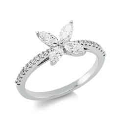 Ring aus 750 Gold Weißgold 26 Diamanten 0,62ct B:7,9mm