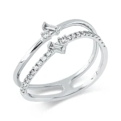 Ring aus 750 Gold Weißgold 24 Diamanten 0,18ct B:7,2mm