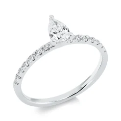 Ring aus 750 Gold Weißgold 15 Diamanten 0,47ct B:5,8mm