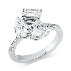 Ring aus 750 Gold Weißgold 15 Diamanten 2,29ct B:12,6mm