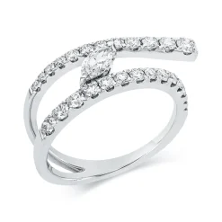 Ring aus 750 Gold Weißgold 27 Diamanten 0,83ct B:8,8mm