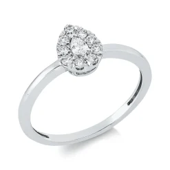 Ring aus 750 Gold Weißgold 10 Diamanten 0,19ct B:7,8mm