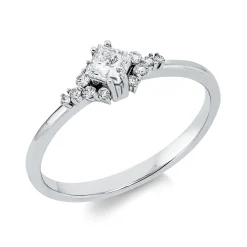 Ring aus 750 Gold Weißgold 13 Diamanten 0,32ct B:4,3mm