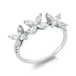 Ring aus 750 Gold Weißgold 26 Diamanten 0,81ct B:6,3mm