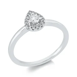 Ring aus 750 Gold Weißgold 17 Diamanten 0,22ct B:8mm