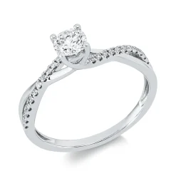Ring aus 750 Gold Weißgold 23 Diamanten 0,46ct B:4,3mm