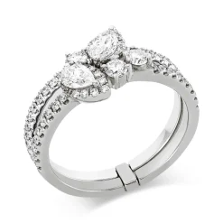 Ring aus 750 Gold Weißgold 55 Diamanten 0,9ct B:9,6mm