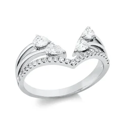 Ring aus 750 Gold Weißgold 27 Diamanten 0,55ct B:9,5mm