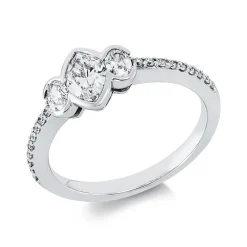 Ring aus 750 Gold Weißgold 21 Diamanten 0,85ct B:7,9mm