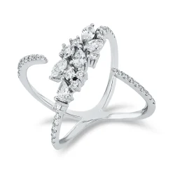 Ring aus 750 Gold Weißgold 42 Diamanten 0,9ct B:18,5mm