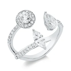 Ring aus 750 Gold Weißgold 35 Diamanten 1,16ct B:15,6mm
