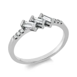 Ring aus 750 Gold Weißgold 9 Diamanten 0,25ct B:4,5mm
