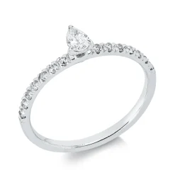 Ring aus 750 Gold Weißgold 15 Diamanten 0,33ct B:5mm 3er-Krappe