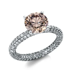 Ring aus 750 Gold Weißgold 316 Diamanten 5,4ct B:2,8mm 4er-Krappe