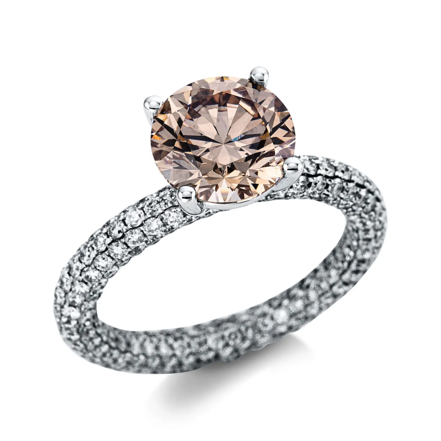 Ring aus 750 Gold Weißgold 316 Diamanten 5,4ct B:2,8mm 4er-Krappe