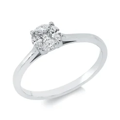 Ring aus 750 Gold Weißgold 5 Diamanten 0,27ct F-SI B:5,8mm