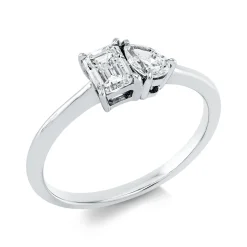 Ring aus 750 Gold Weißgold 2 Diamanten 0,69ct F-VSI B:5,4mm