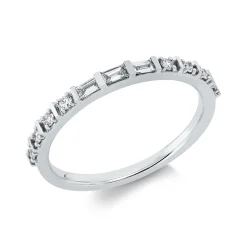 Ring aus 750 Gold Weißgold 11 Diamanten 0,21ct TW-PI B:1,9mm