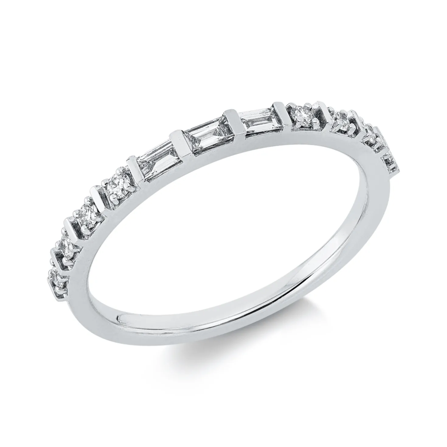 Ring aus 750 Gold Weißgold 11 Diamanten 0,21ct TW-PI B:1,9mm