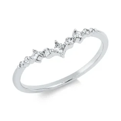 Ring aus 750 Gold Weißgold 9 Diamanten 0,13ct TW-PI B:16,2mm