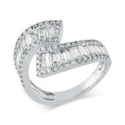 Ring aus 750 Gold Weißgold 90 Diamanten 1,67ct TW-SI B:13,7mm