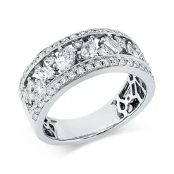 Ring aus 750 Gold Weißgold 56 Diamanten 1,07ct TW-SI B:8mm