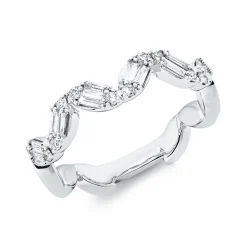 Ring aus 750 Gold Weißgold 24 Diamanten 0,45ct TW-SI B:4,5mm