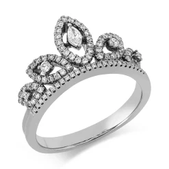 Ring aus 750 Gold Weißgold 96 Diamanten 0,43ct TW-SI B:9,9mm