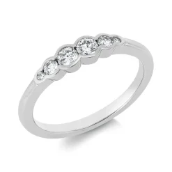 Ring aus 750 Gold Weißgold 6 Diamanten 0,3ct TW-SI B:3,8mm
