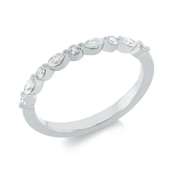 Ring aus 750 Gold Weißgold 9 Diamanten 0,25ct TW-SI B:2mm